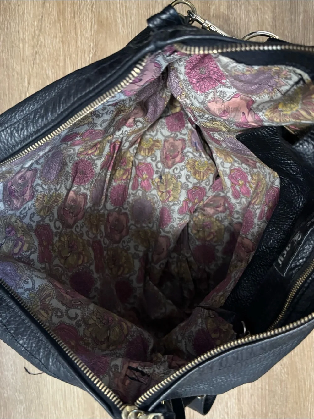De Lacy Black Leather Hobo Bag with Tassel Accent